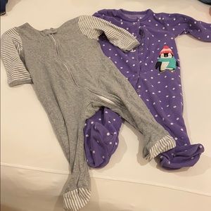 Lot of two 9 month pajamas.